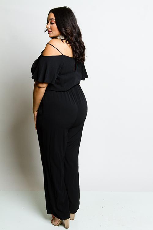 Plus Size Cold Shoulder Jumpsuit