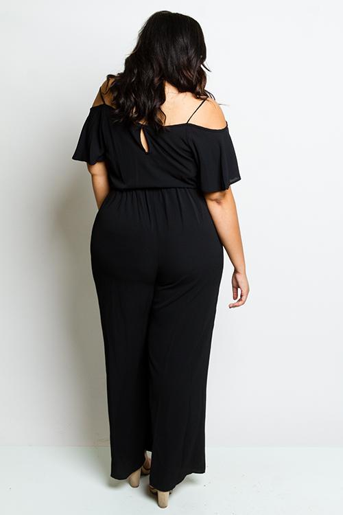 Plus Size Cold Shoulder Jumpsuit