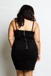 Plus Size Suede Effect Sexy Lace Up Dress