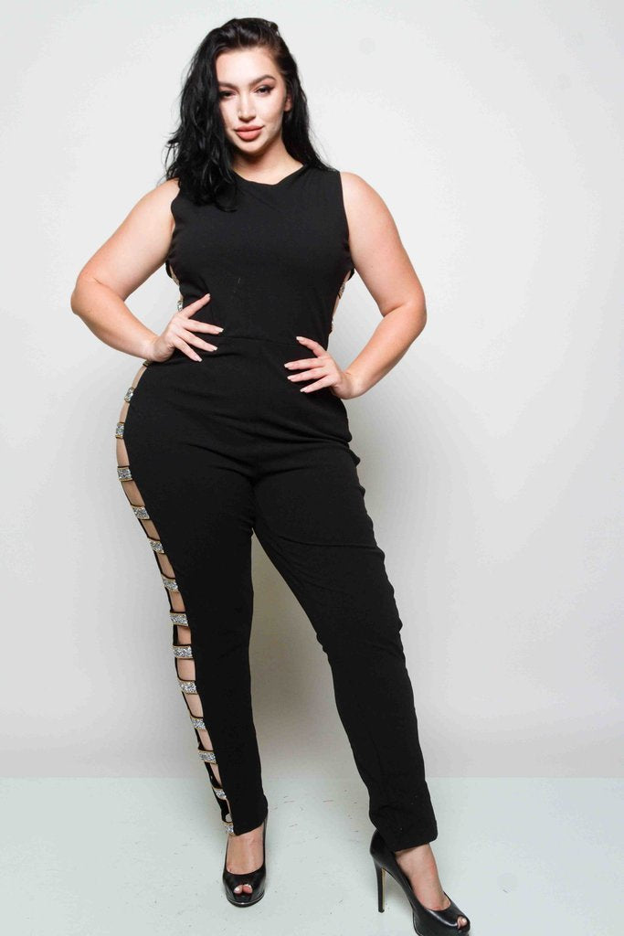 Plus Size Jumpsuit with Side Open