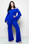 Plus Size Glam Ruffle Sleeve Matching Set