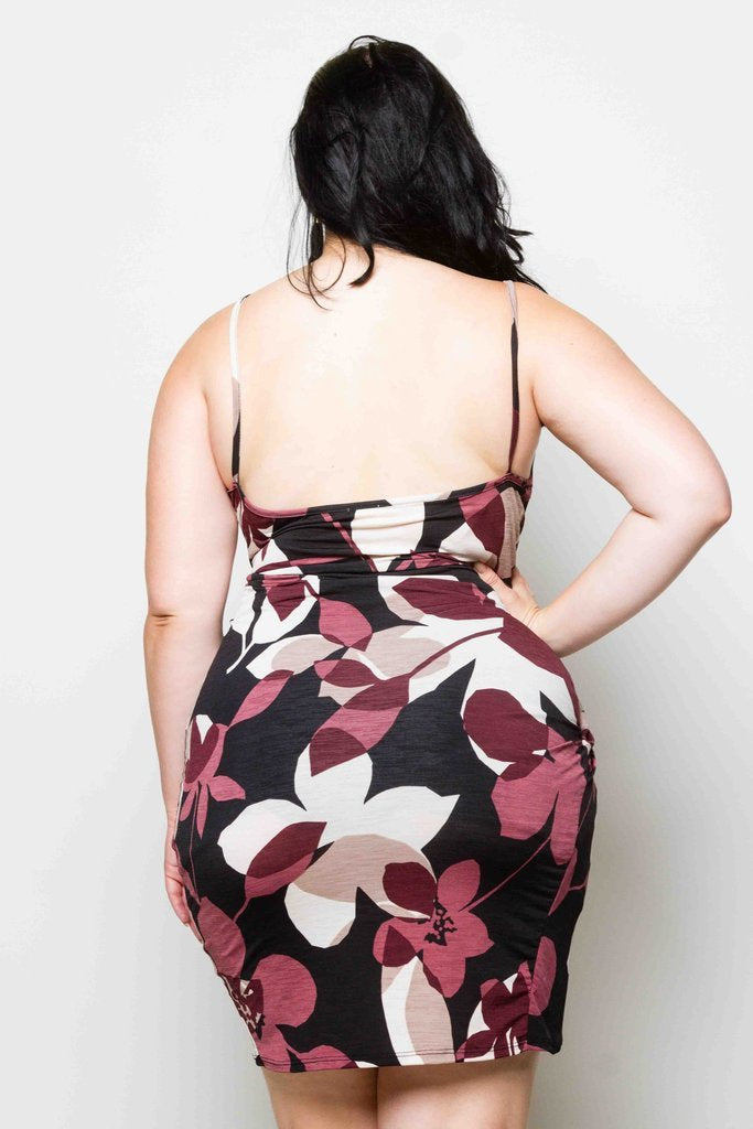 Plus Size Gorgeous Floral Wrap Dress