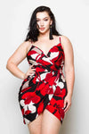 Plus Size Gorgeous Floral Wrap Dress