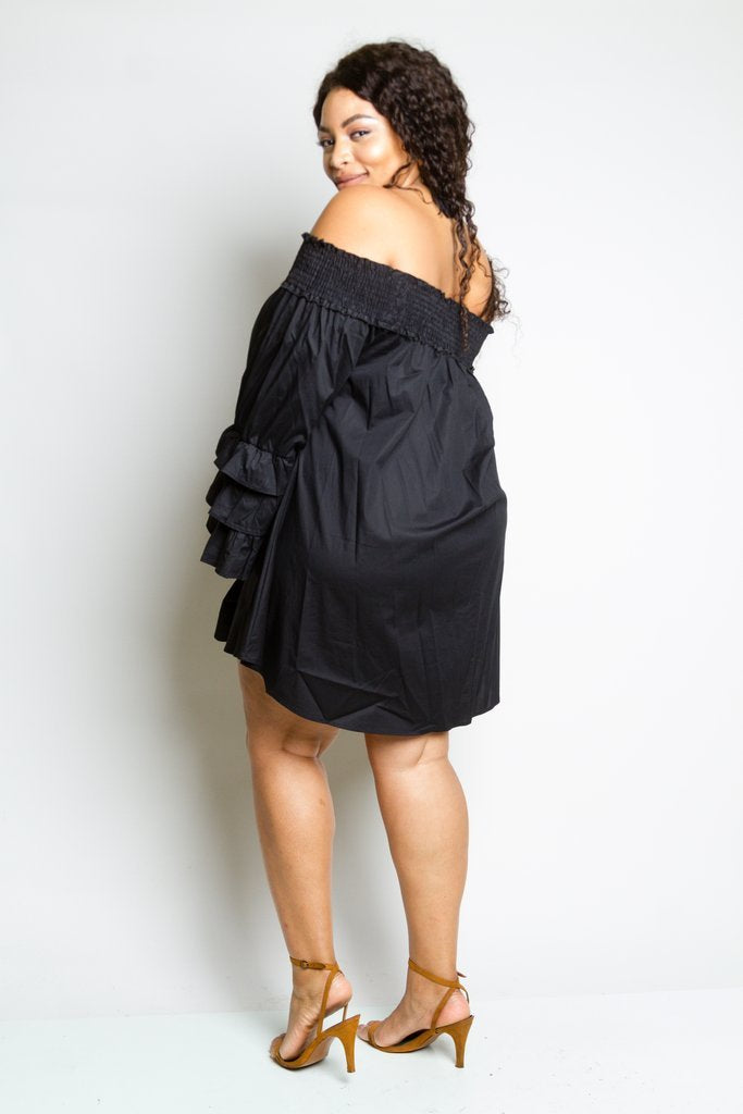 Plus Size Sexy Off Shoulder Smock Dress