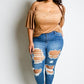 Plus Size It Girl Trendy Distressed Denim Jeans