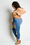 Plus Size It Girl Trendy Distressed Denim Jeans