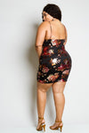 Plus Size Shining Metallic Gorgeous Floral Dress