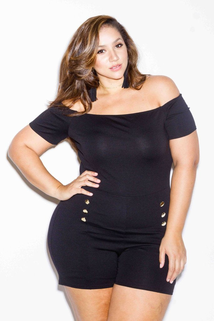 Plus Size Sexy Off Shoulder Romper [SALE]