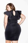 Plus Size Dress with Glam Ruffle Sleeves