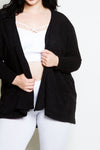 Plus Size Long Sleeve Open Cardigan