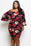 Plus Size Sexy Off Shoulder Romantic Gorgeous Floral Dress