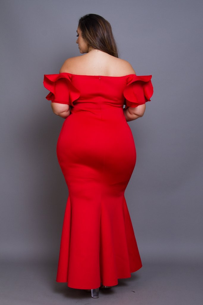 Plus Size Red Carpet Cocktail Maxi Dress