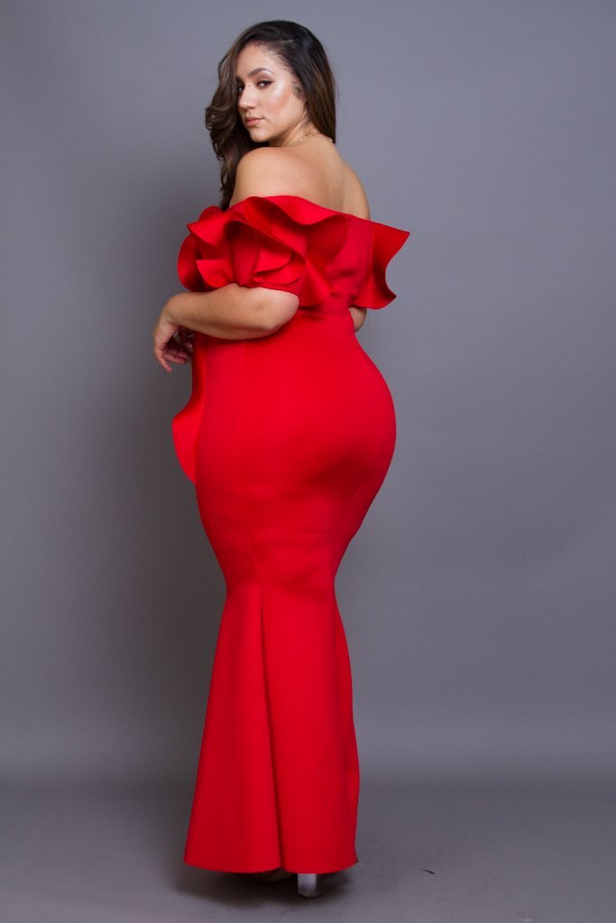 Plus Size Red Carpet Cocktail Maxi Dress