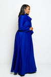 Plus Size Solid Bow Maxi Dress