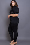 Plus Size Sparkling Sequin Bubble Sleeve Jumpsuit [SALE]