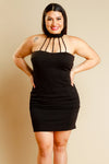 Plus Size Sexy Caged Detail Tube Dress