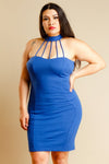 Plus Size Sexy Caged Detail Tube Dress