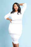 Plus Size Mesh Insert Bodycon Dress