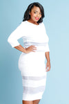 Plus Size Mesh Insert Bodycon Dress