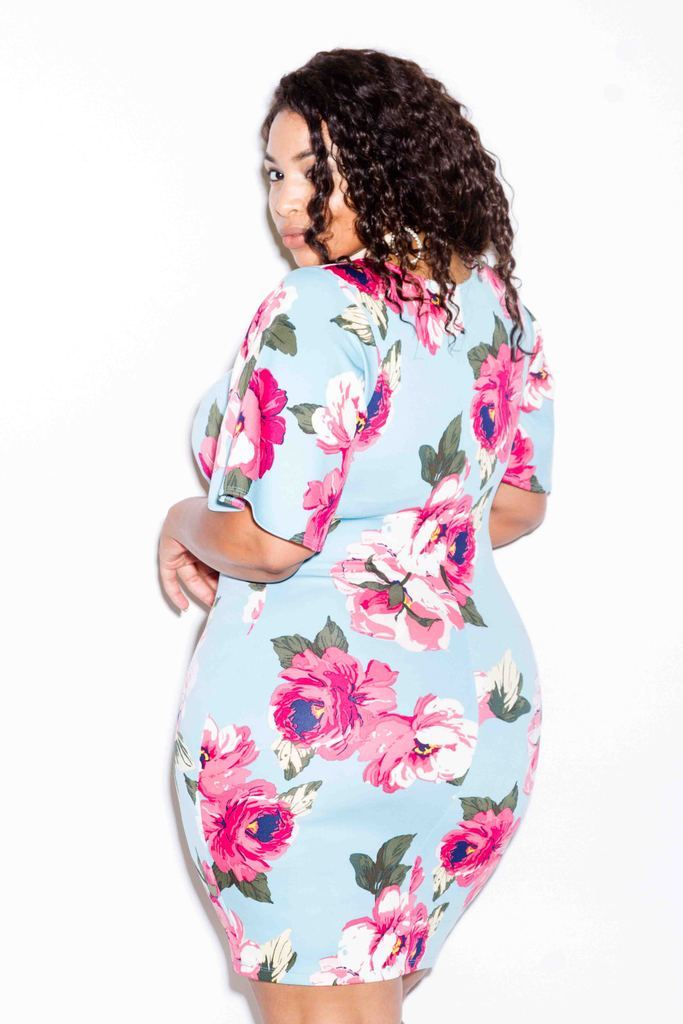 Plus Size Gorgeous Floral Mini Dress [SALE]