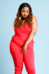 Plus Size Side Lace Up Jumpsuit