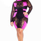 Plus Size Vivid Mesh Colorblock Dress [SALE]