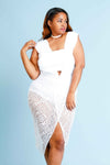 Plus Size Sexy Laced Bodysuit Overlap Dress