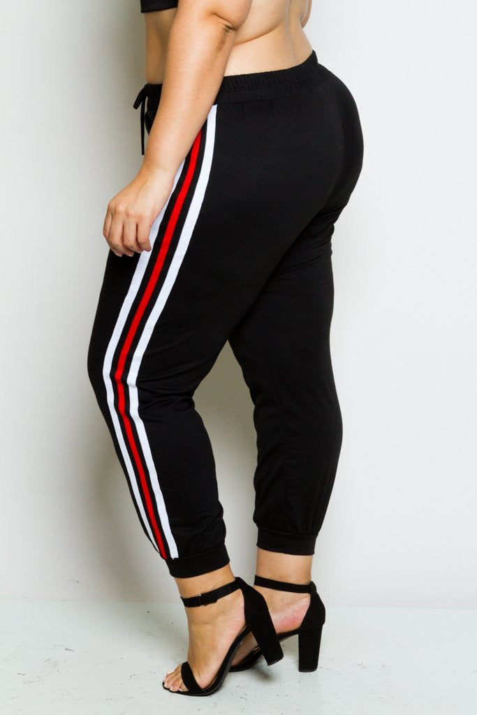 Plus Size Perfect Colorblock Striped Jogger