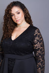 Plus Size Sheer Crochet Lace Flare Dress