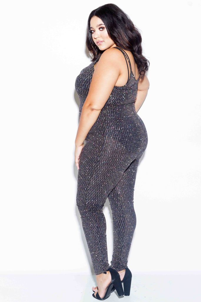 Plus Size Sparkling Shimmer Catty Jumpsuit