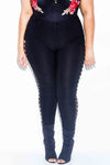 Plus Size Flirty Sexy Lace Up Skinny  Pants