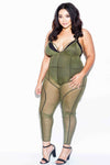 Plus Size Sexy See Through See Through Mesh Jumpsuit