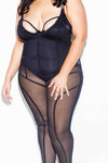 Plus Size Sexy See Through See Through Mesh Jumpsuit