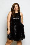 Plus Size Sleeveless Sequin Skater Dress