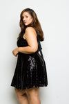 Plus Size Sleeveless Sequin Skater Dress