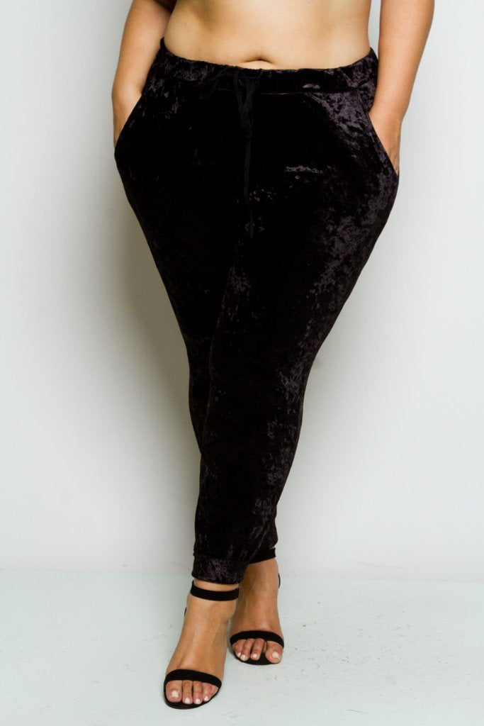 Plus Size Soft Velvet Joggers