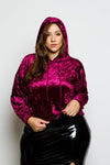 Plus Size Soft Velvet Crop Cool Hoodie