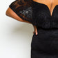 Plus Size Sexy Off Shoulder Sexy Lace Flounce Dress