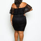 Plus Size Sexy Off Shoulder Sexy Lace Flounce Dress