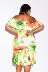 Plus Size Tropic Sexy Off Shoulder Dress