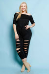 Plus Size Sliced Jumpsuit