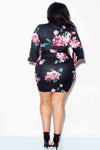 Plus Size Rose Mini Dress with Bell Sleeves [SALE]