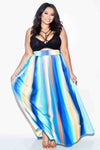 Plus Size Rainbow Maxi Skirt