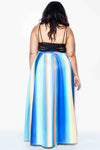 Plus Size Rainbow Maxi Skirt