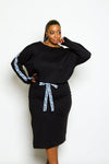 Plus Size LOVE Long Sleeve Top and Skirt Set