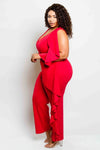 Plus Size Glam Ruffle Jumpsuit