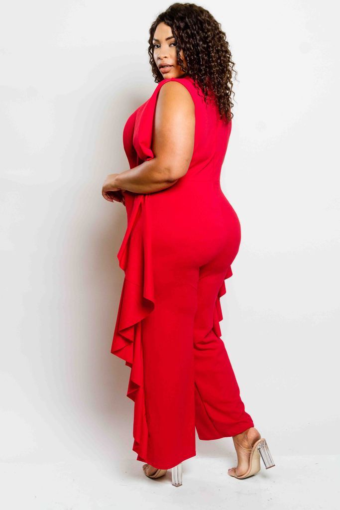 Plus Size Glam Ruffle Jumpsuit