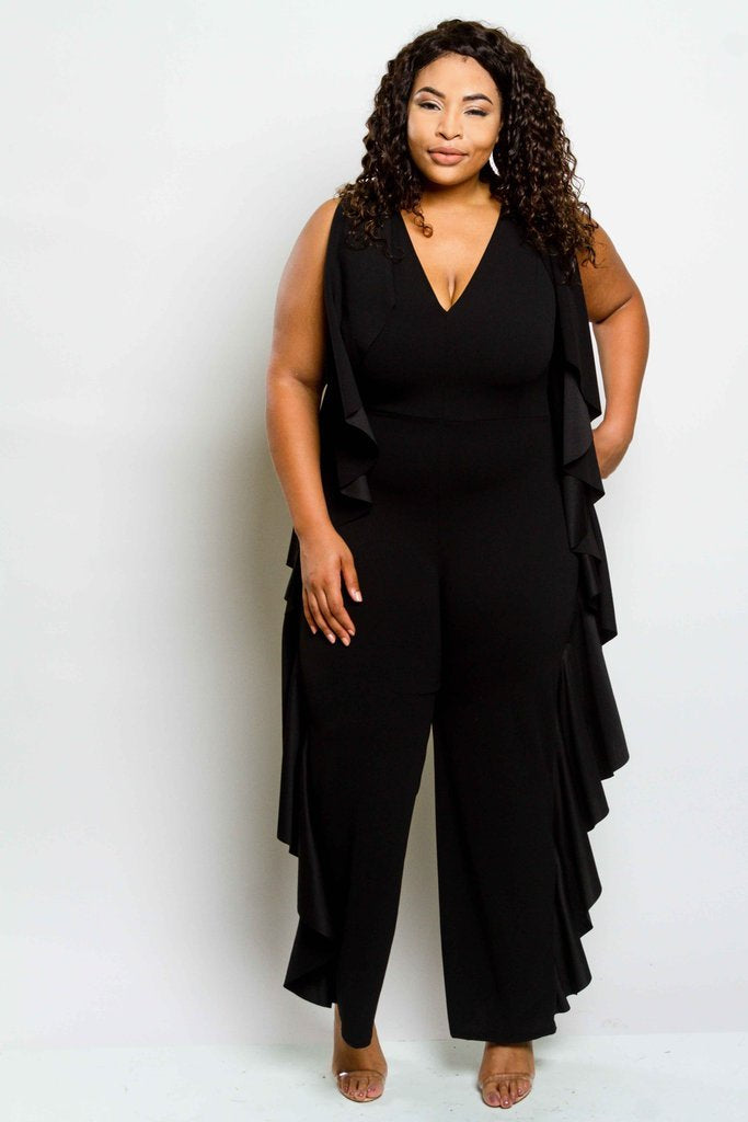 Plus Size Glam Ruffle Jumpsuit