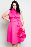 Plus Size Rose Cute Flare Dress