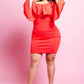 Plus Size Sexy Off Shoulder Bell Sleeve Dress